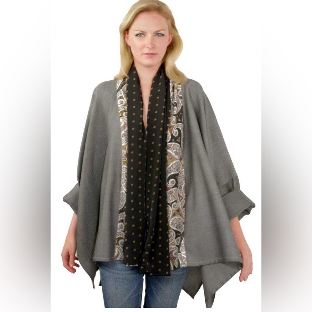 GRETCHEN SCOTT‎ The Gypsy Lagenlook Wool Kimono O/S Cardigan